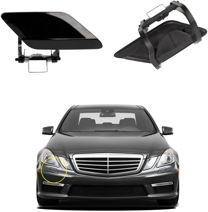 Goholy Car Front Bumper Headlight Washer Nozzle Cover Cap Compatible With Mercedes Benz E-Class W212 E300 E350 E400 E550 2008 2009 2010 2011 2012 2013 Headlight Cleaning Cover 2128600208 Water Spray Cover - Image 1